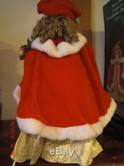 1 1994 Santa's Best Animated Christmas Porcelain Doll / Red Dress Kayla