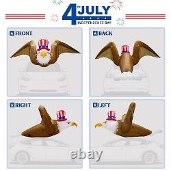 10 Ft Long 4th of July Inflatable Flying Eagle Outdoor Decorations For Car Party