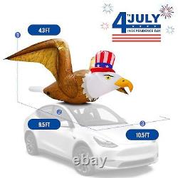 10 Ft Long 4th of July Inflatable Flying Eagle Outdoor Decorations For Car Party