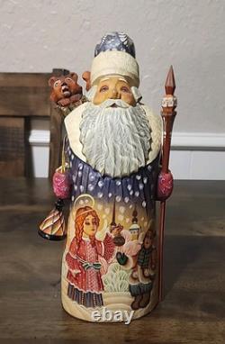 10 Hand Carved Russian Santa Claus Unique Hand Painted Wood