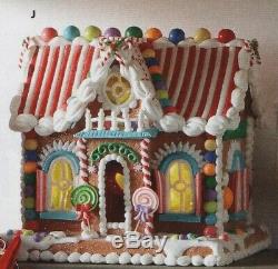 11 CANDY LIGHTED GINGERBREAD HOUSE Clay Dough LED Raz CHRISTMAS 4019083 NEW