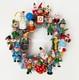 11 Vintage Kitsch Clown Wreath, Vtg & Retro Clowns, Wood Kitschornament Wreath