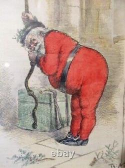 11497 1885 Thomas Nast Santa Claus Harper's Weekly Christmas Colored Litho