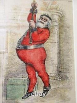 11497 1885 Thomas Nast Santa Claus Harper's Weekly Christmas Colored Litho