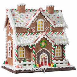 12.25 GINGERBREAD LIGHTED HOUSE Clay Dough RAZ CHRISTMAS DECORATION 4016095 NEW