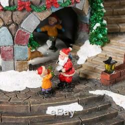 12.5 in Animated Holiday Downtown Christmas Village House with Light Music Decor