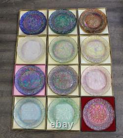 12 Days Of Christmas Carnival Imperial Glass Plates Complete Set 9 Diameter