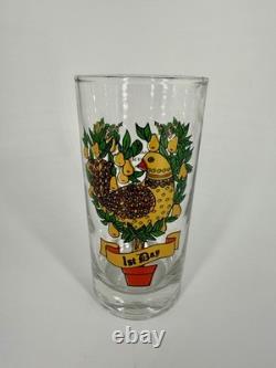 12 Days of Christmas Glasses Complete Set of 12 Vintage Holiday Glasses