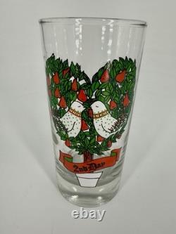 12 Days of Christmas Glasses Complete Set of 12 Vintage Holiday Glasses
