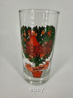 12 Days of Christmas Glasses Complete Set of 12 Vintage Holiday Glasses