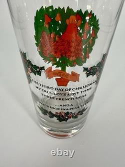 12 Days of Christmas Glasses Complete Set of 12 Vintage Holiday Glasses