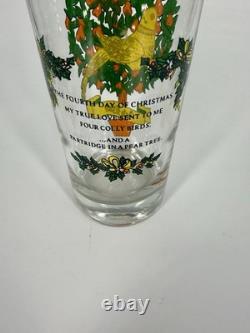 12 Days of Christmas Glasses Complete Set of 12 Vintage Holiday Glasses