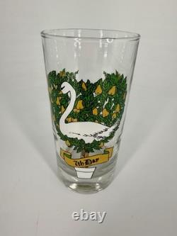 12 Days of Christmas Glasses Complete Set of 12 Vintage Holiday Glasses