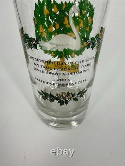 12 Days of Christmas Glasses Complete Set of 12 Vintage Holiday Glasses