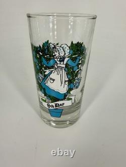 12 Days of Christmas Glasses Complete Set of 12 Vintage Holiday Glasses