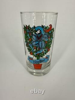12 Days of Christmas Glasses Complete Set of 12 Vintage Holiday Glasses