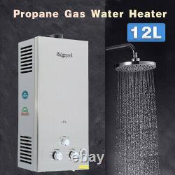 12L Hot Water Heater Propane Gas LPG 3.2GPM Tankless Instant Water Boiler Home