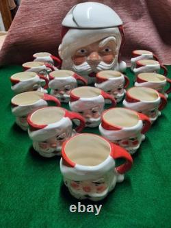 14 Santa Hot Chocolate Mugs and Santa Cookie Jar Free Shipping USA