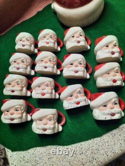 14 Santa Hot Chocolate Mugs and Santa Cookie Jar Free Shipping USA