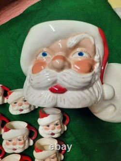 14 Santa Hot Chocolate Mugs and Santa Cookie Jar Free Shipping USA