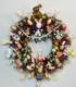 15.5 Vintage Wood Ornament Kitsch Wreath Easter Holiday Wreath Ornaments Bunny