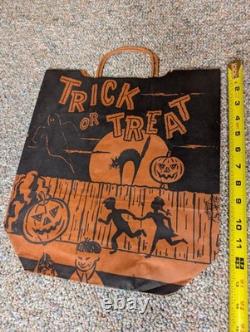 15 Vintage 60-70s Halloween Trick Or Treat Candy Bag Lot, Witches, Cats, Ghosts