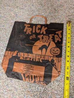 15 Vintage 60-70s Halloween Trick Or Treat Candy Bag Lot, Witches, Cats, Ghosts