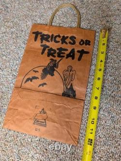 15 Vintage 60-70s Halloween Trick Or Treat Candy Bag Lot, Witches, Cats, Ghosts