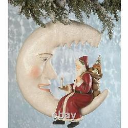 17 Bethany Lowe Santa Crescent Icicle Moon Retro Vntg Christmas Figure Decor