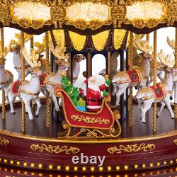 17 Deluxe Christmas Carousel with Lights and Music Holiday Decoration