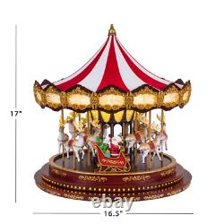 17 Deluxe Christmas Carousel with Lights and Music Holiday Decoration