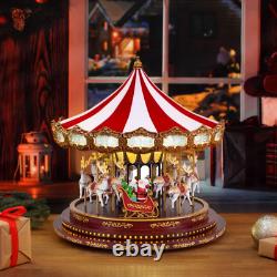 17 Deluxe Christmas Carousel with Lights and Music Holiday Decoration