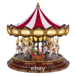 17 Deluxe Christmas Carousel with Lights and Music Holiday Decoration