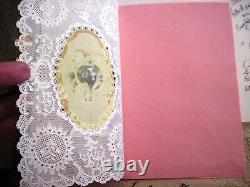 1840 Elaborate Antique Valentine Card with Real Silk & Gorgeous Paper Lace