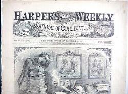 1871, 1879 Thomas Nast Christmas, Two Harper's Weekly Cover Page, Rare Antique
