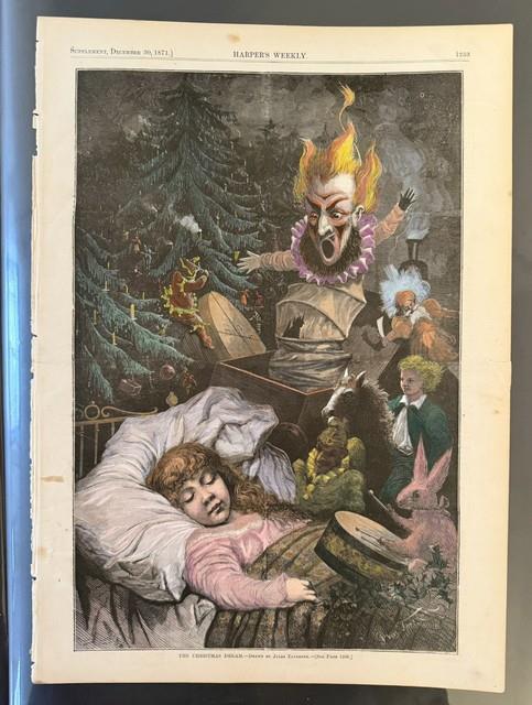 1871 Jules Tavernier The Christmas Dream Harper's Weekly Hand Colored