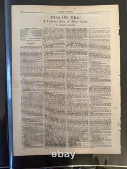1871 Jules Tavernier The Christmas Dream Harper's Weekly Hand Colored