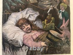 1871 Jules Tavernier The Christmas Dream Harper's Weekly Hand Colored