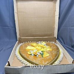 18Vintage Valentine Heart Candy Chocolates Flowers Empty Box 1960'S Yellow