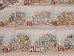 1916 Rex Mardi Gras Carnival Bulletin Visions from the Poets Huge Color Lith