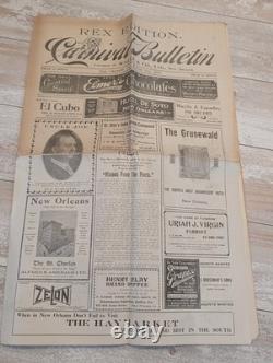 1916 Rex Mardi Gras Carnival Bulletin Visions from the Poets Huge Color Lith