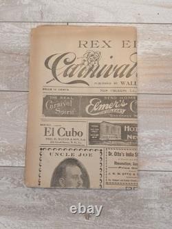 1916 Rex Mardi Gras Carnival Bulletin Visions from the Poets Huge Color Lith