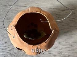 1920's Antique Vintage German Halloween Jack-o-Lantern Paper Mache Pumpkin