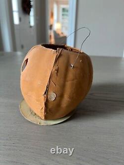 1920's Antique Vintage German Halloween Jack-o-Lantern Paper Mache Pumpkin