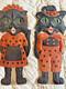 1920s Astrological Magic Cats Die Cut Heavily Embossed Halloween Couple