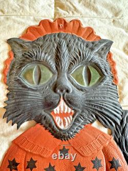 1920s Astrological Magic Cats Die Cut Heavily Embossed Halloween Couple 1920s Astrological Magic Cats Die Cut Heavily Embossed Halloween Couple