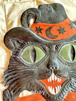 1920s Astrological Magic Cats Die Cut Heavily Embossed Halloween Couple 1920s Astrological Magic Cats Die Cut Heavily Embossed Halloween Couple