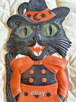 1920s Astrological Magic Cats Die Cut Heavily Embossed Halloween Couple 1920s Astrological Magic Cats Die Cut Heavily Embossed Halloween Couple