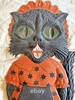 1920s Astrological Magic Cats Die Cut Heavily Embossed Halloween Couple 1920s Astrological Magic Cats Die Cut Heavily Embossed Halloween Couple