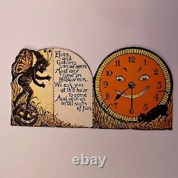 1923 Beistle Halloween Party Page/Fortune Puzzle, Invites(owl, bat, cat, rat)